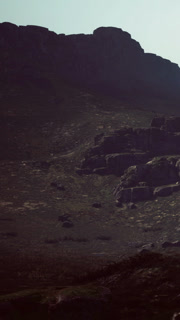 Rugged terrain and rocky landscape in remote area during daylight hours