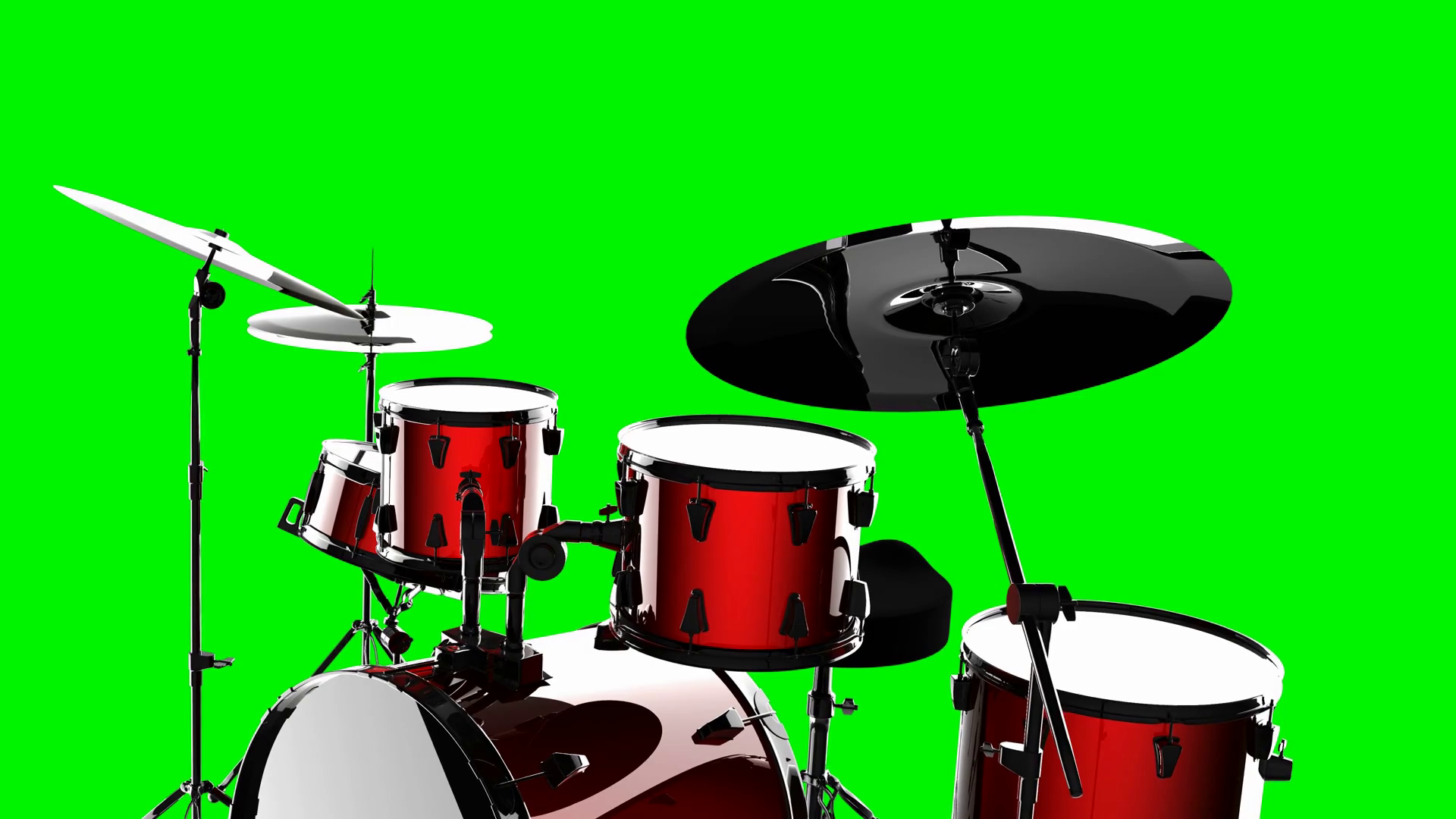 Drum Set On Green Chromakey Stock Motion Graphics SBV312699266