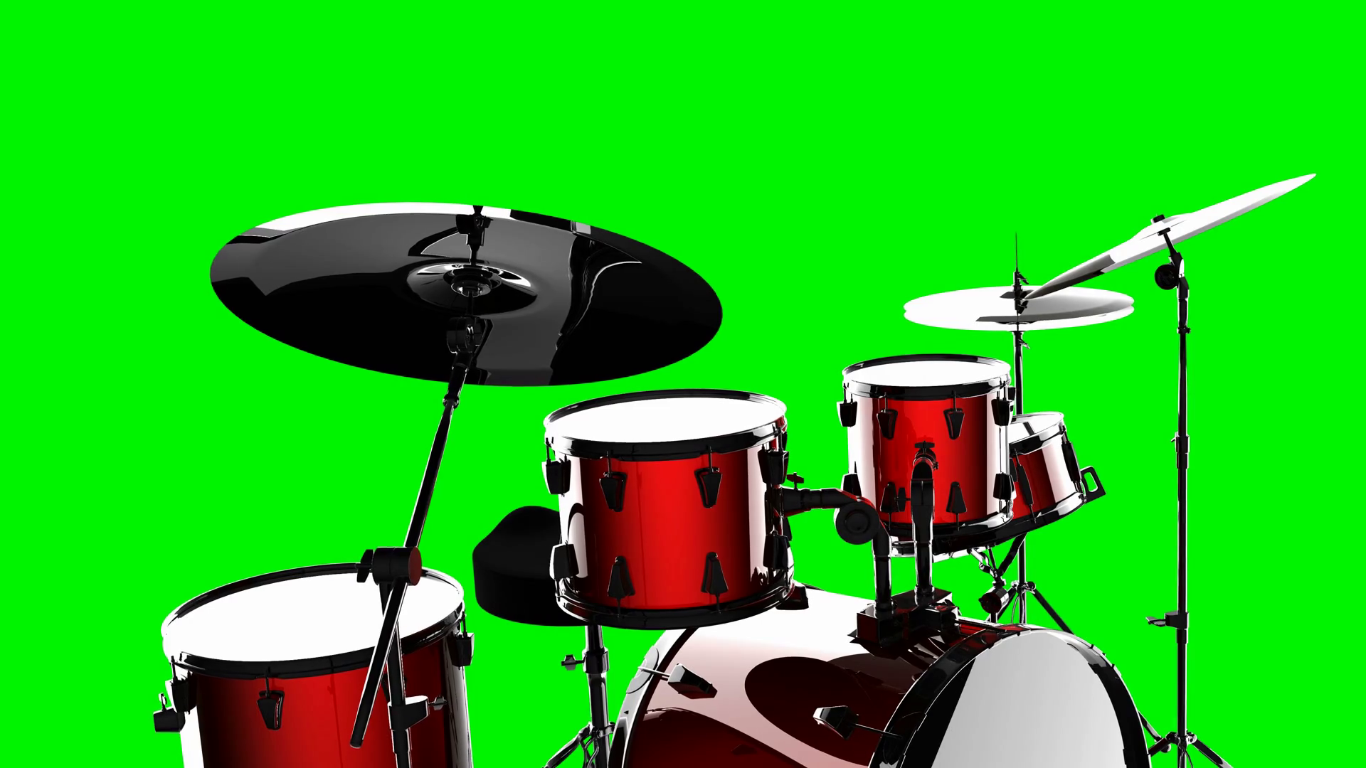 Drum Set On Green Chromakey Stock Motion Graphics SBV312699566