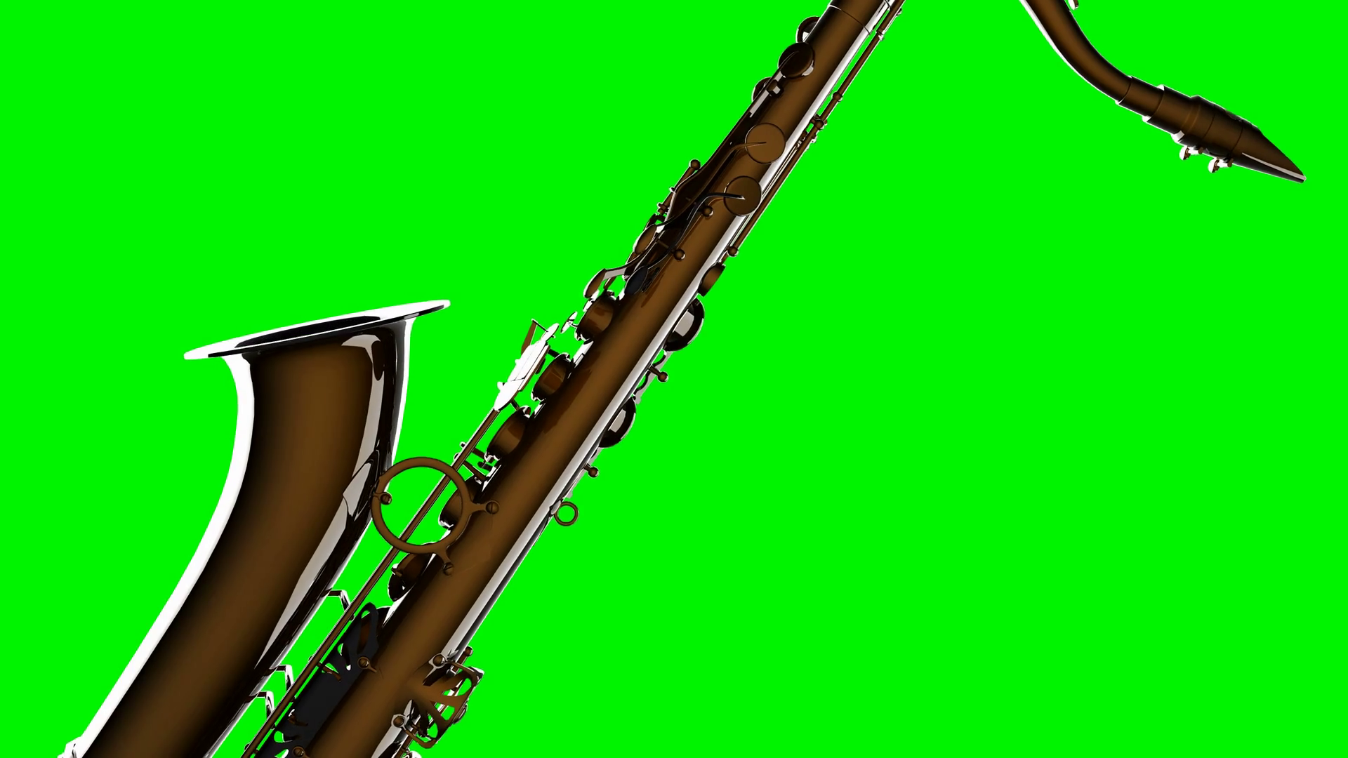 Golden Tenor Saxophone on green chromakey Motion Background Storyblocks