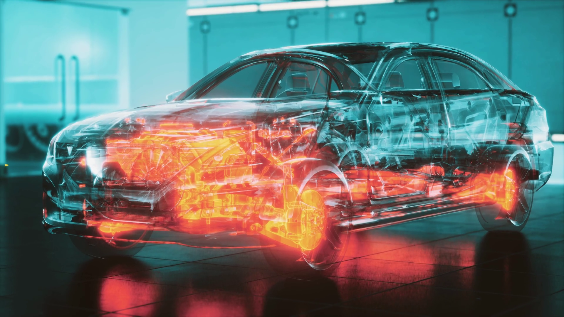 Transparent Car With Engine In Laboratory Stock Motion Graphics SBV ...