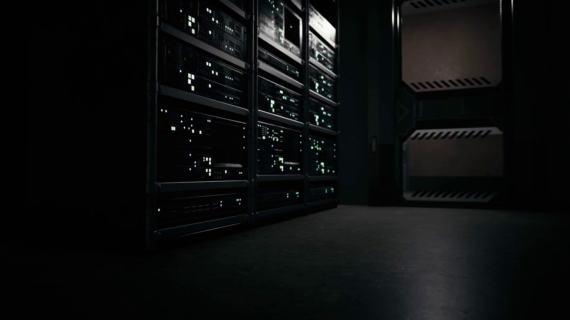 Network Server Room With Servers Running Stock Footage SBV-347719324 ...
