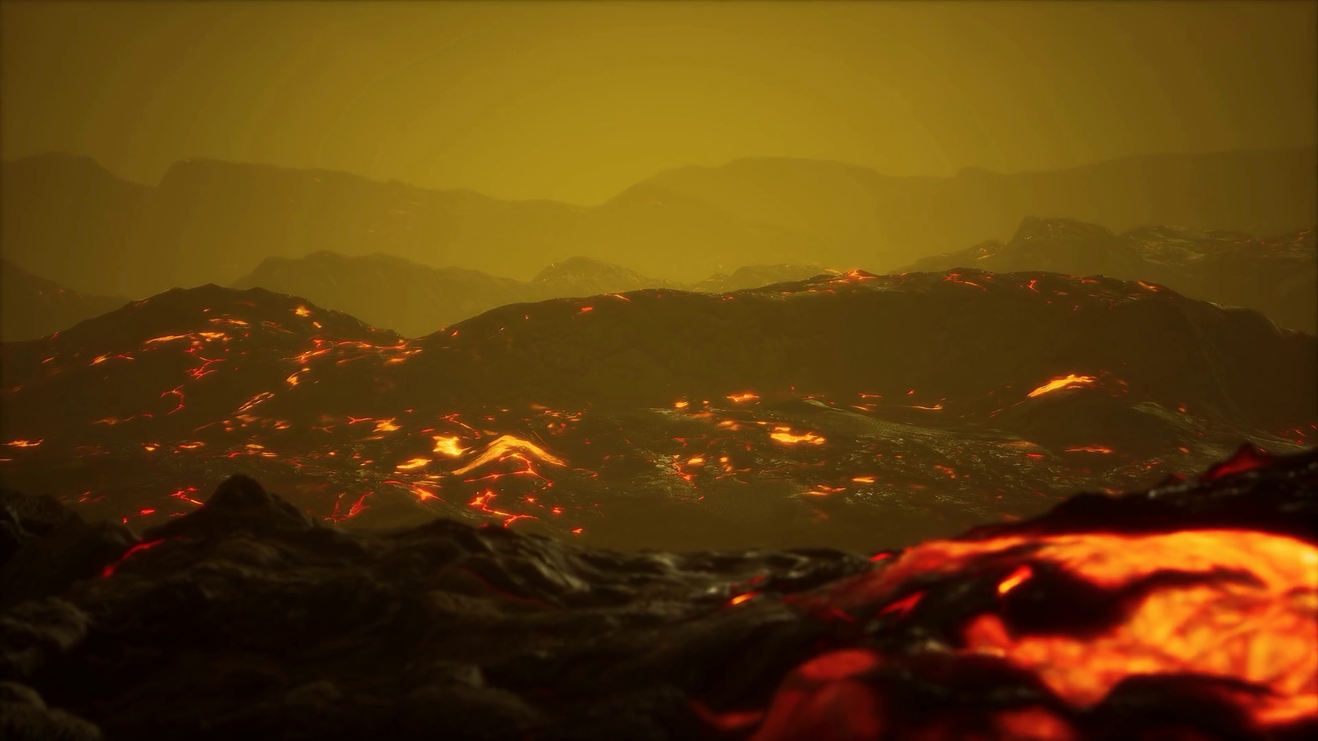 Lava Field under sunset lights Motion Background 0010 SBV346869388 Storyblocks