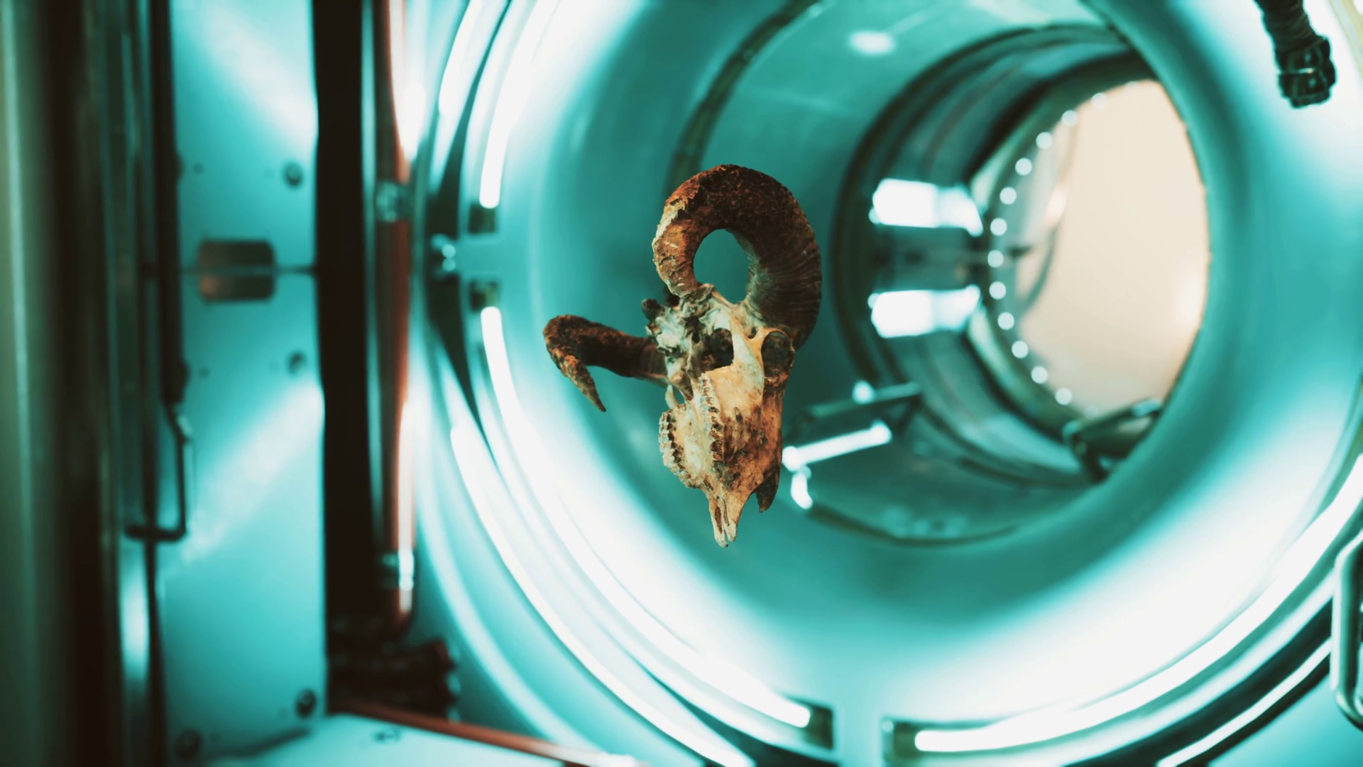 skull of dead ram in international space station Stock Video Footage 00 ...