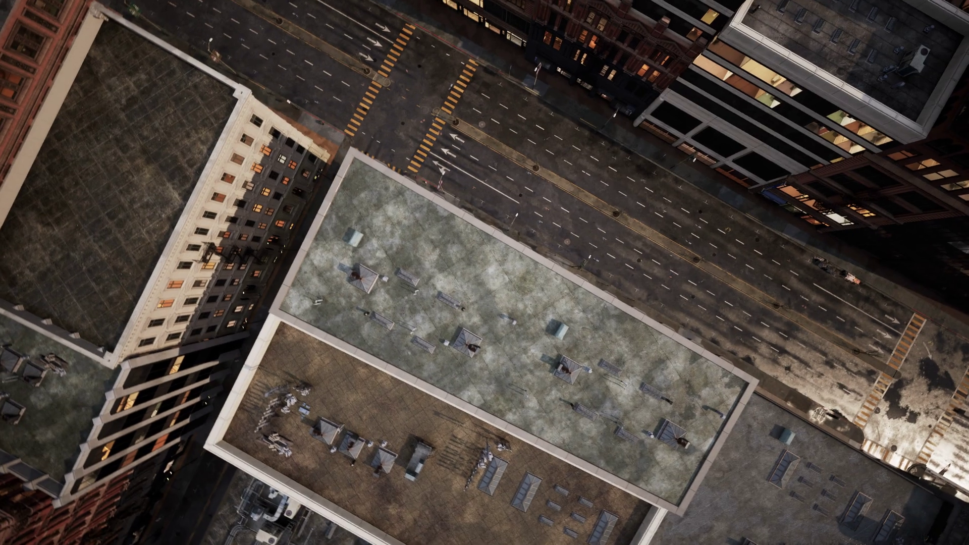 Aerial View Of Empty Street In Midtown Stock Motion Graphics SBV ...