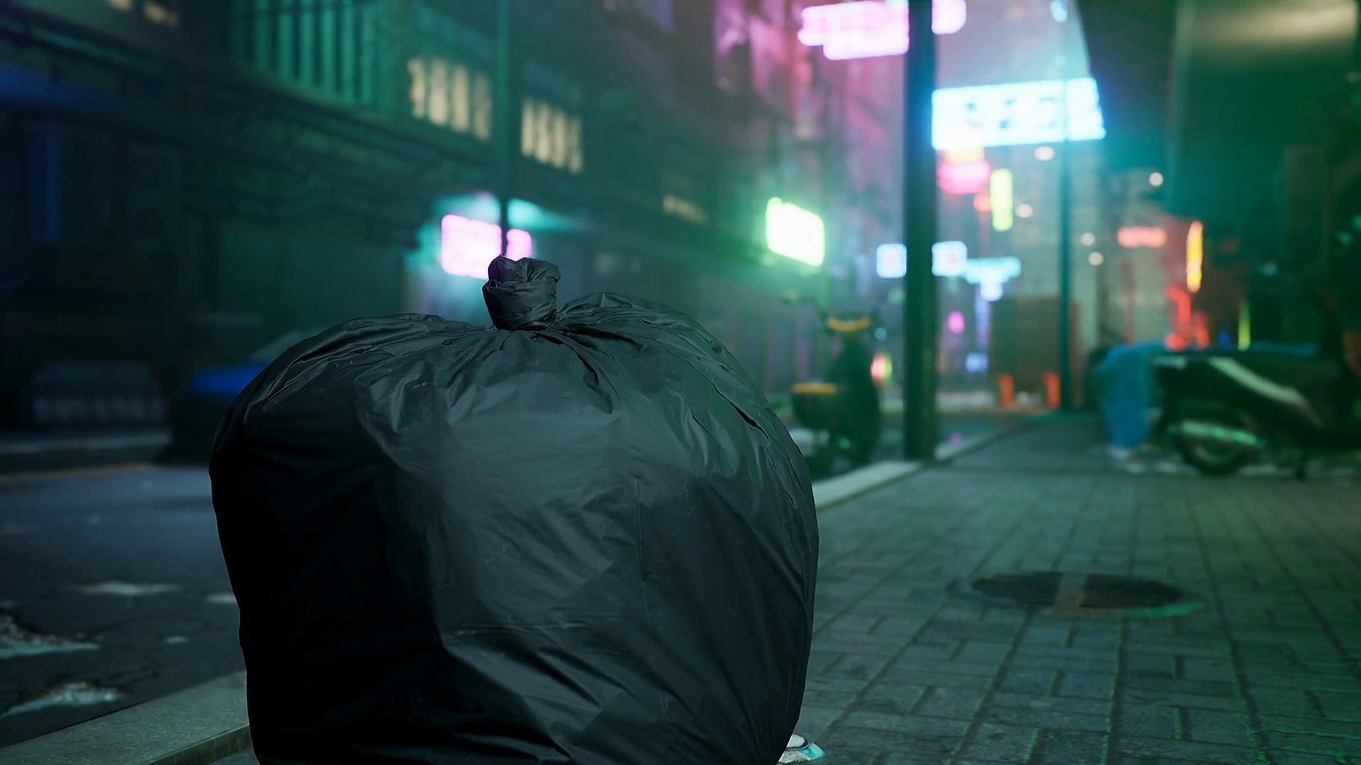 A Mysterious Abandoned Bag On Side Of Stock Footage SBV348734102