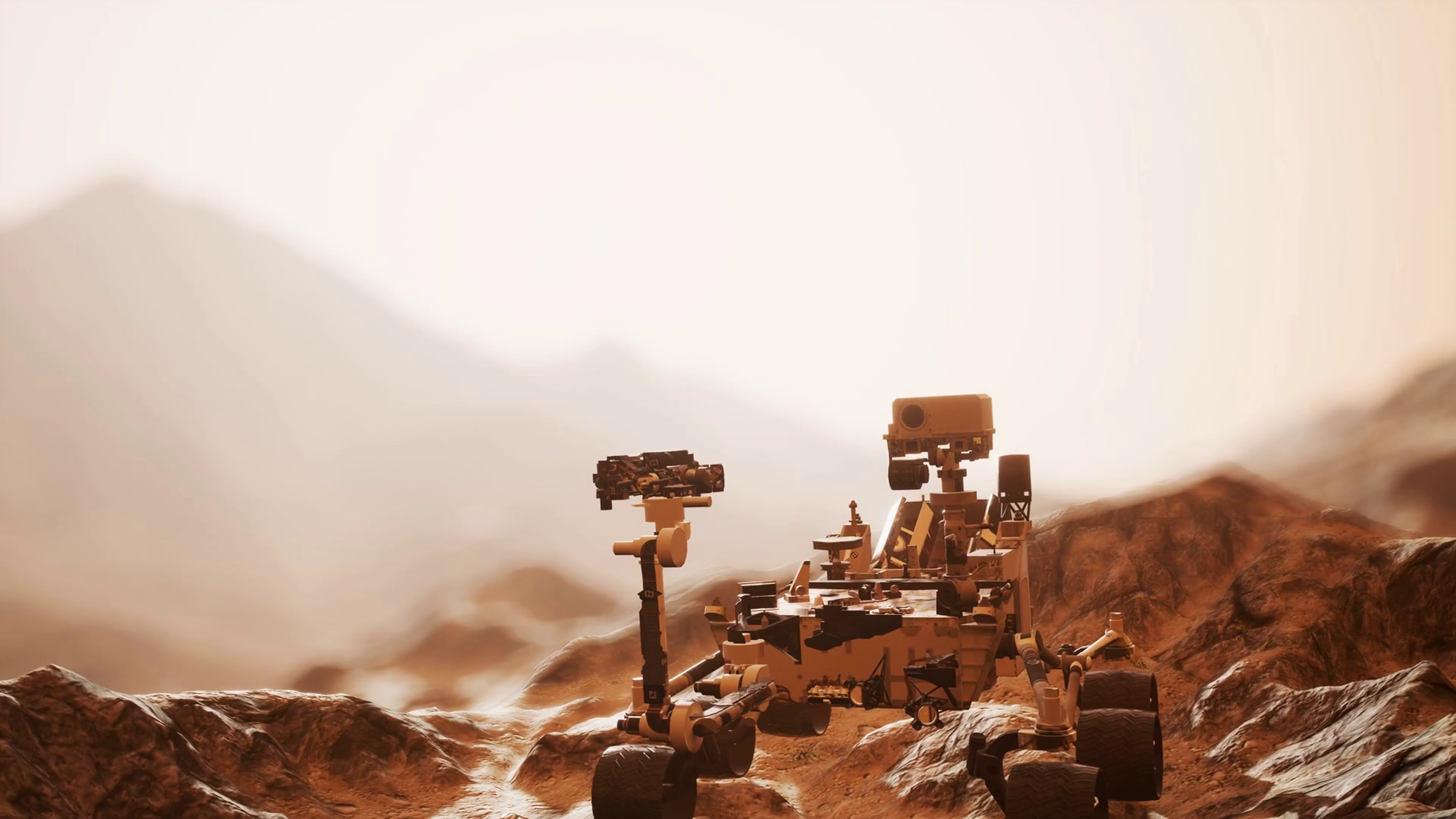 Curiosity Mars Rover Exploring Surface Of Stock Motion Graphics SBV ...