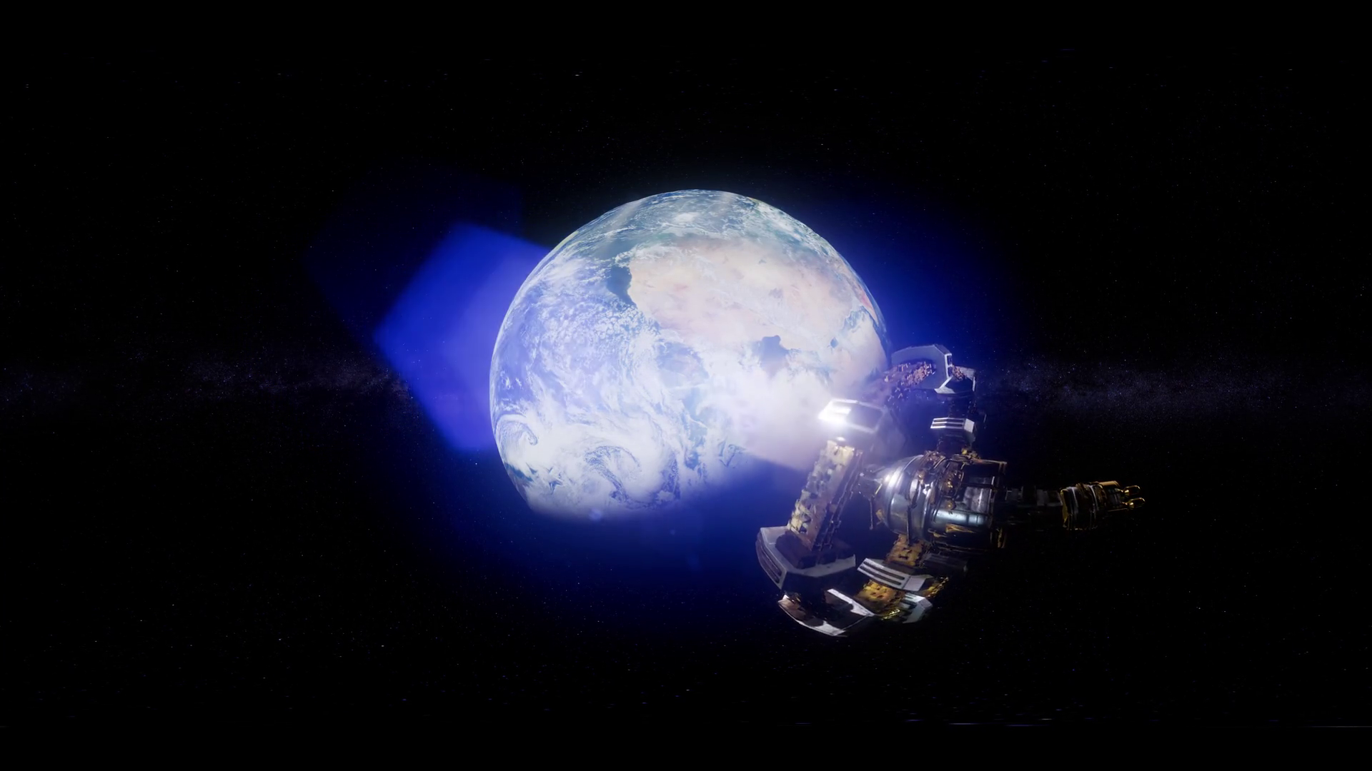 ISS in virtual reality 360 degree video. International Space Station