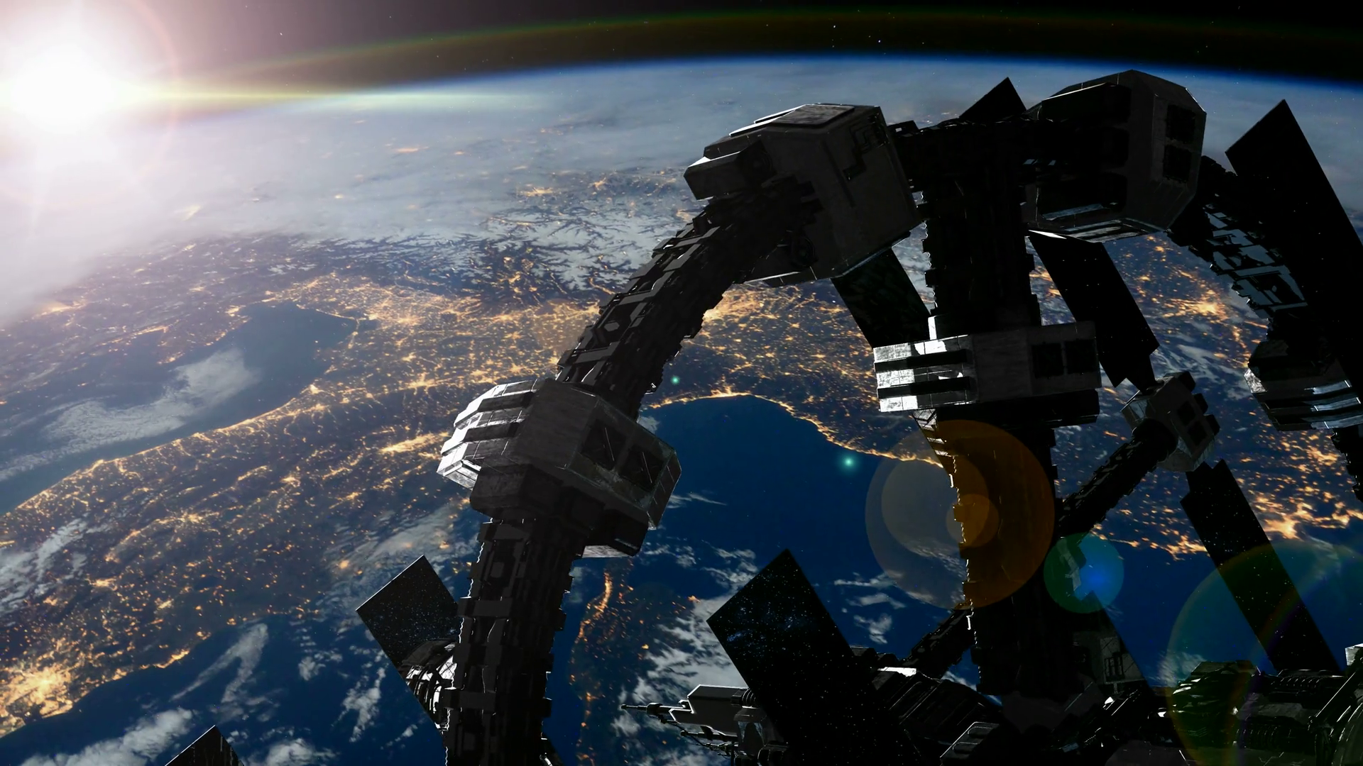 Iss International Space Station Orbiting Earth Elements Of This Image