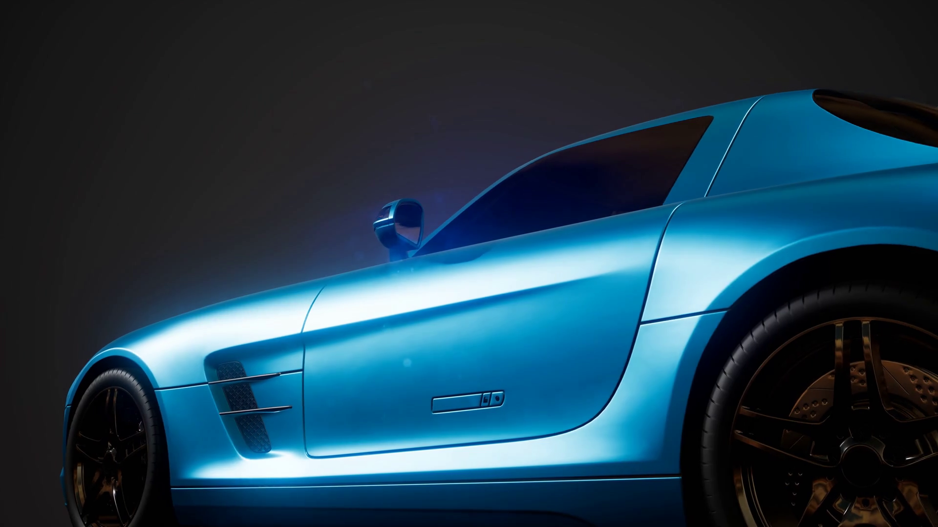 Luxury Sport Car In Dark Studio With Bright Lights Motion Background Storyblocks