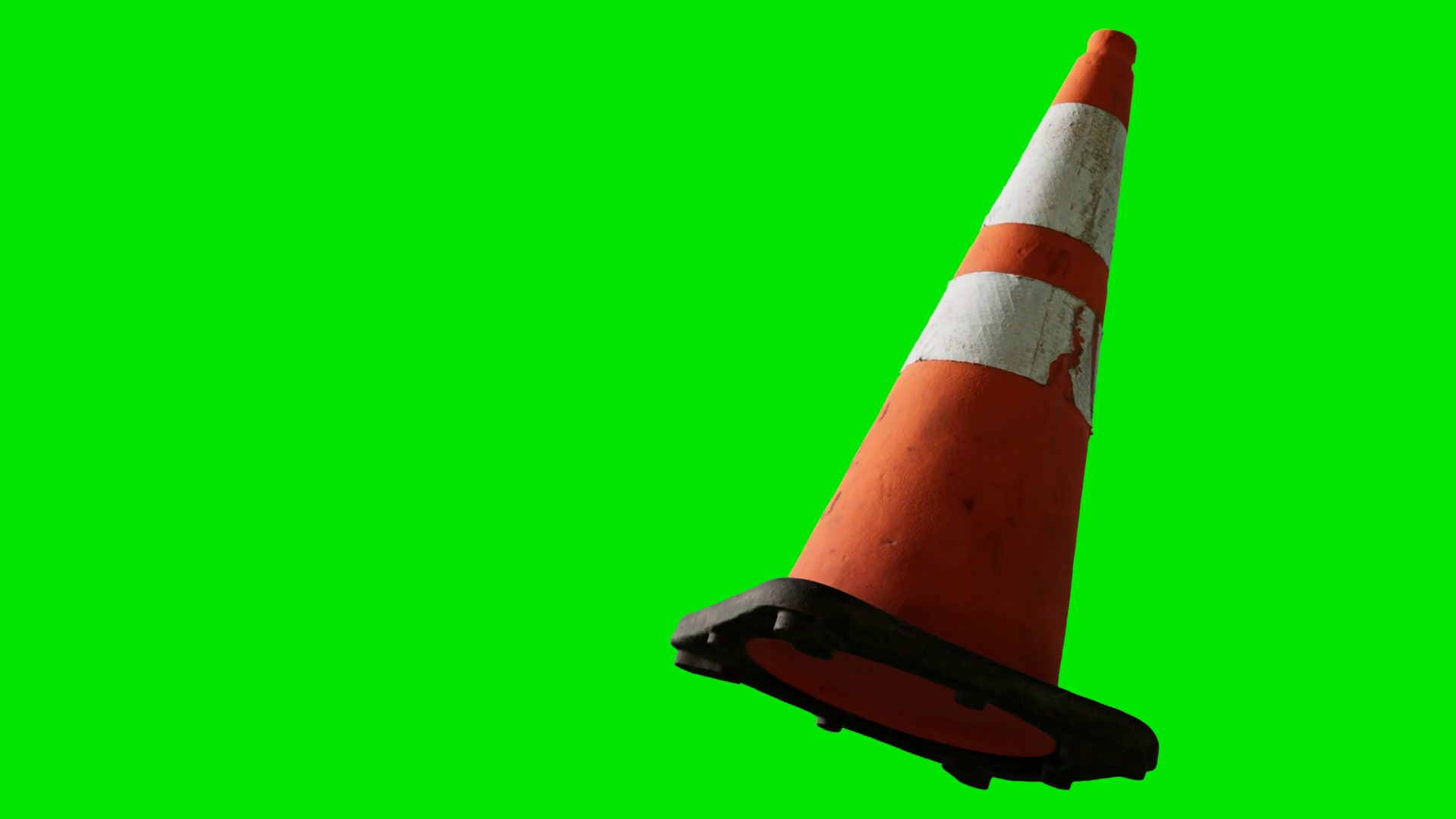 Orange Traffic Cone Placed At Green Stock Motion Graphics SBV338943941