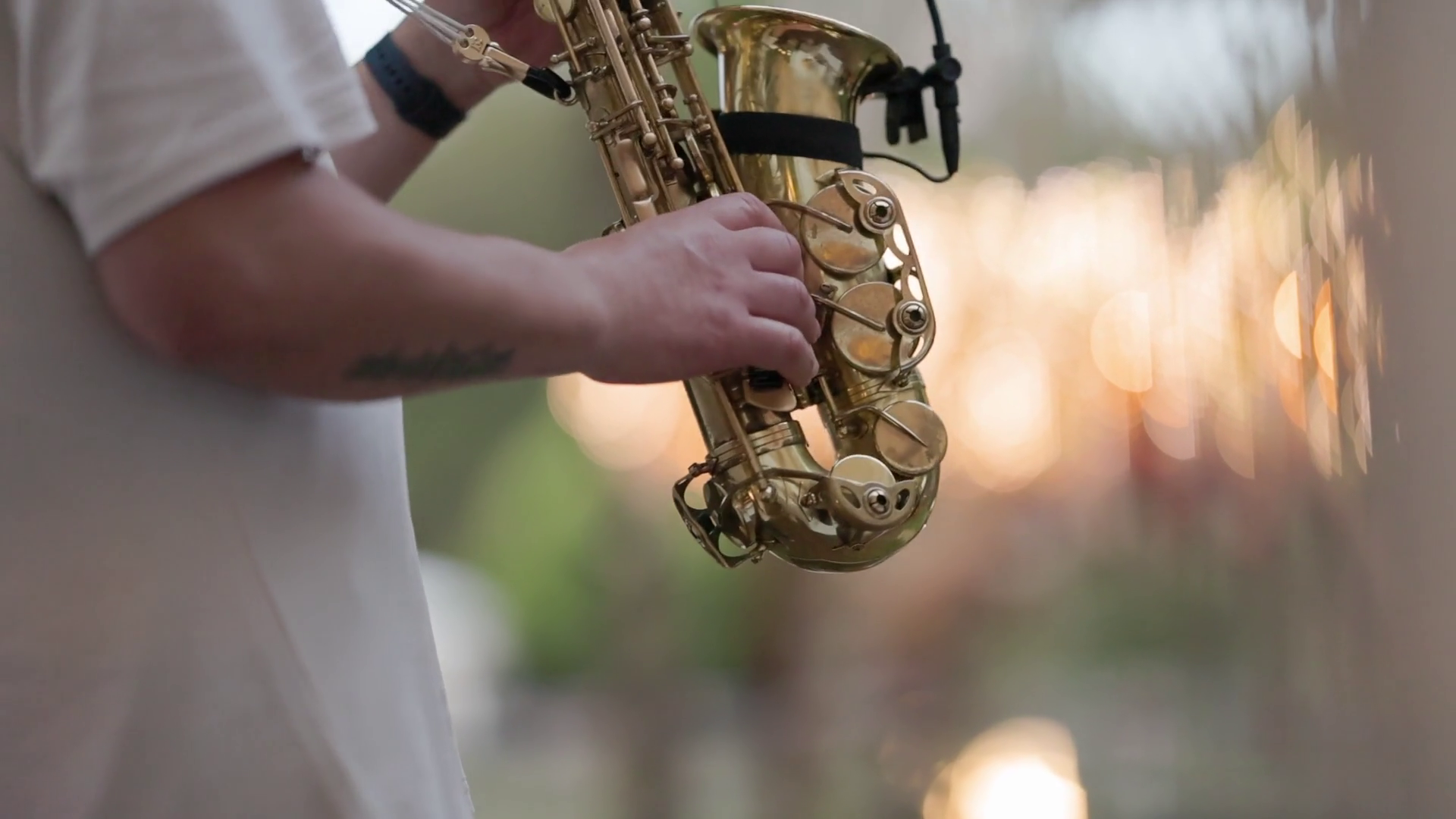 Musician Playing Saxophone In Open Air Stock Footage SBV-352260564 ...