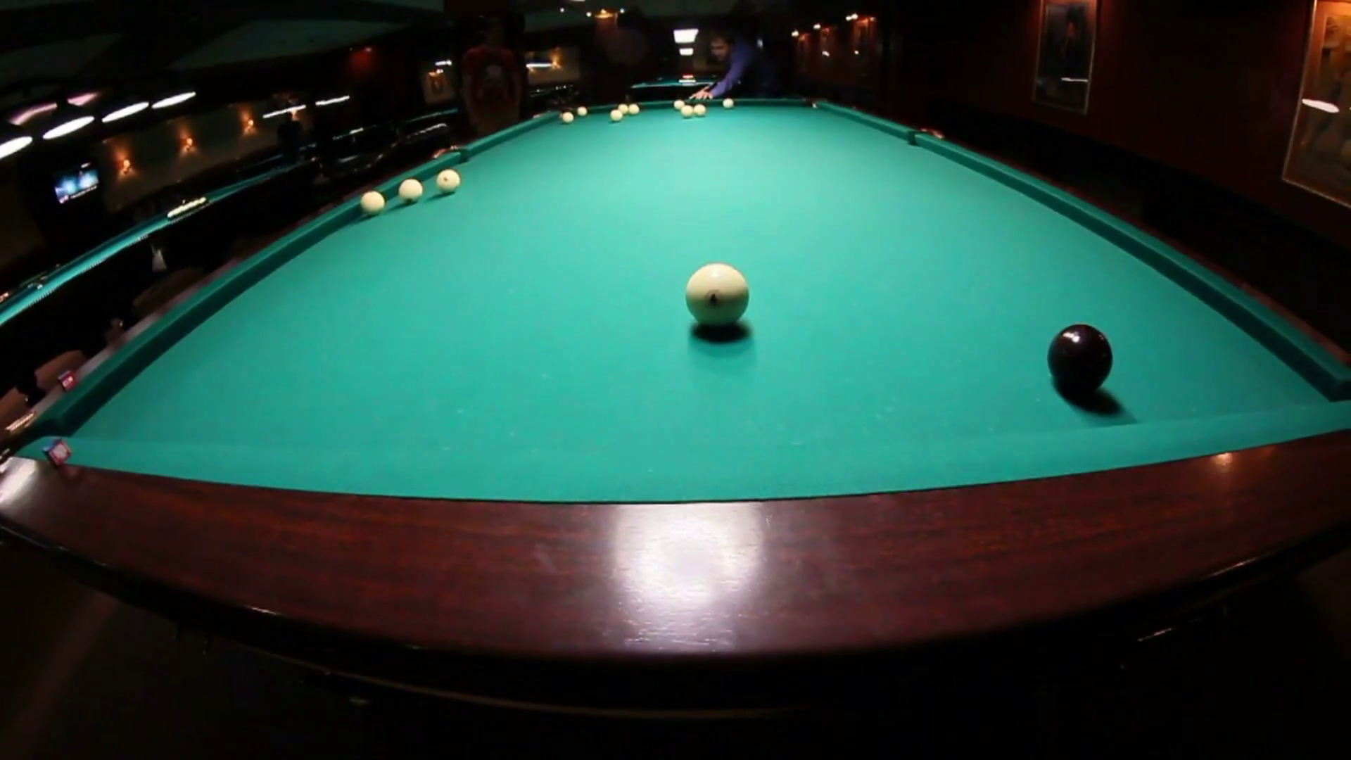 Billiards. A man hits a billiard ball Stock Video Footage 0021 SBV