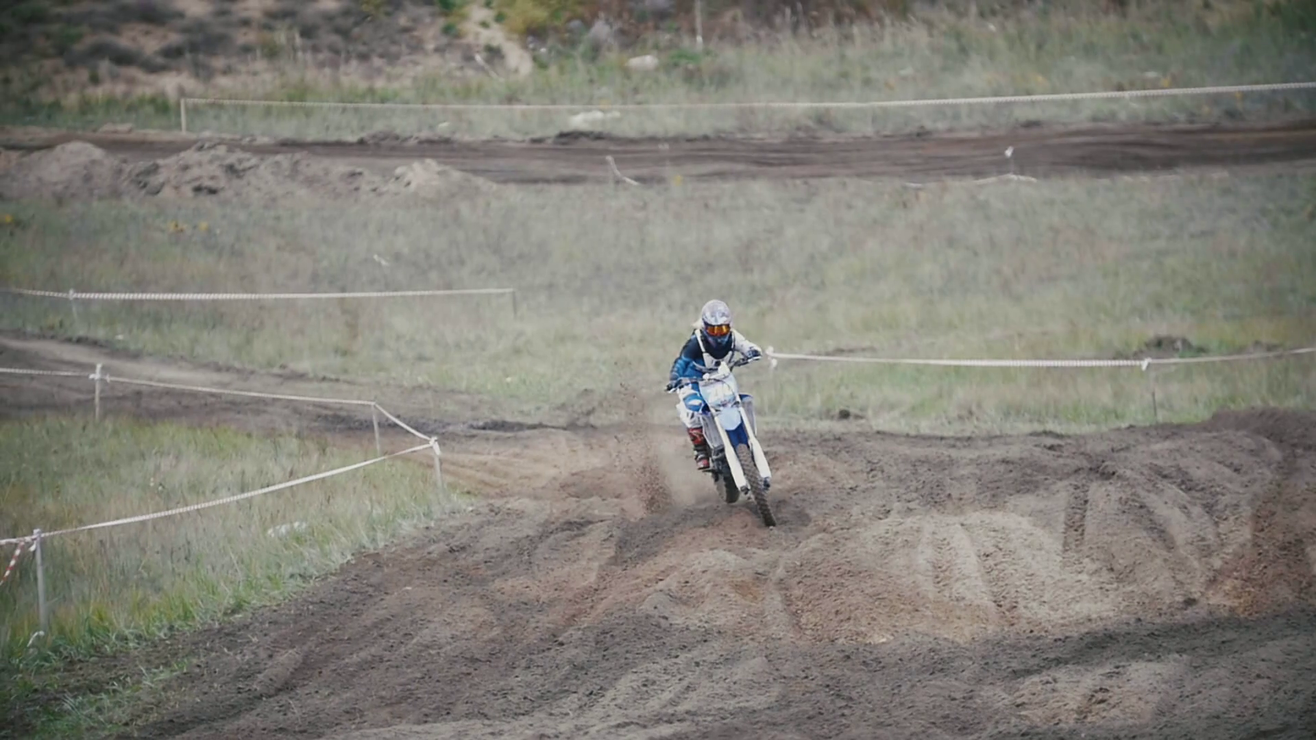 Motocross Rider In Red Jumpsuit Chasing Stock Footage SBV-309859626 ...