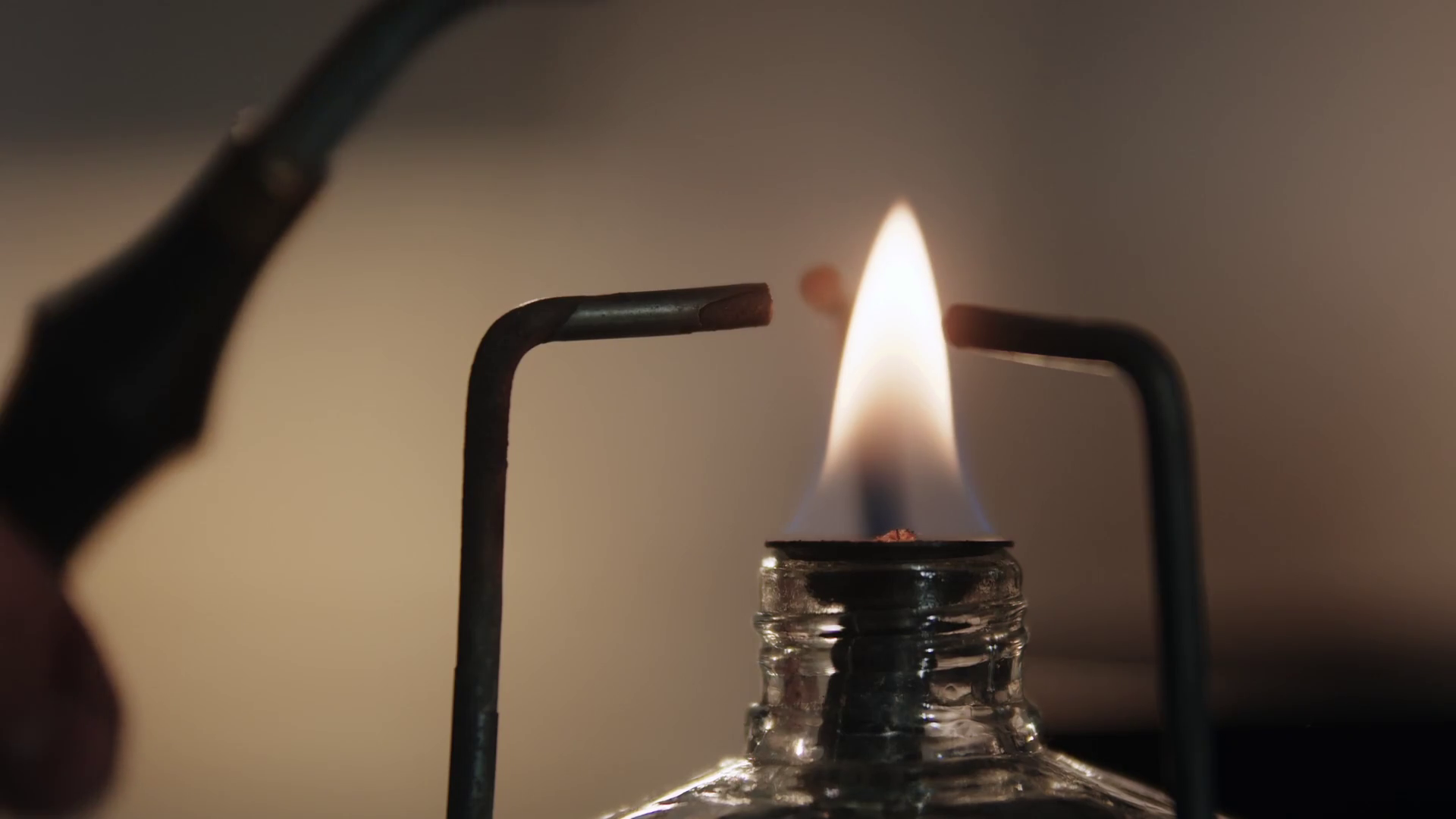 A man heats a tool using a burner Stock Video Footage 0017 SBV