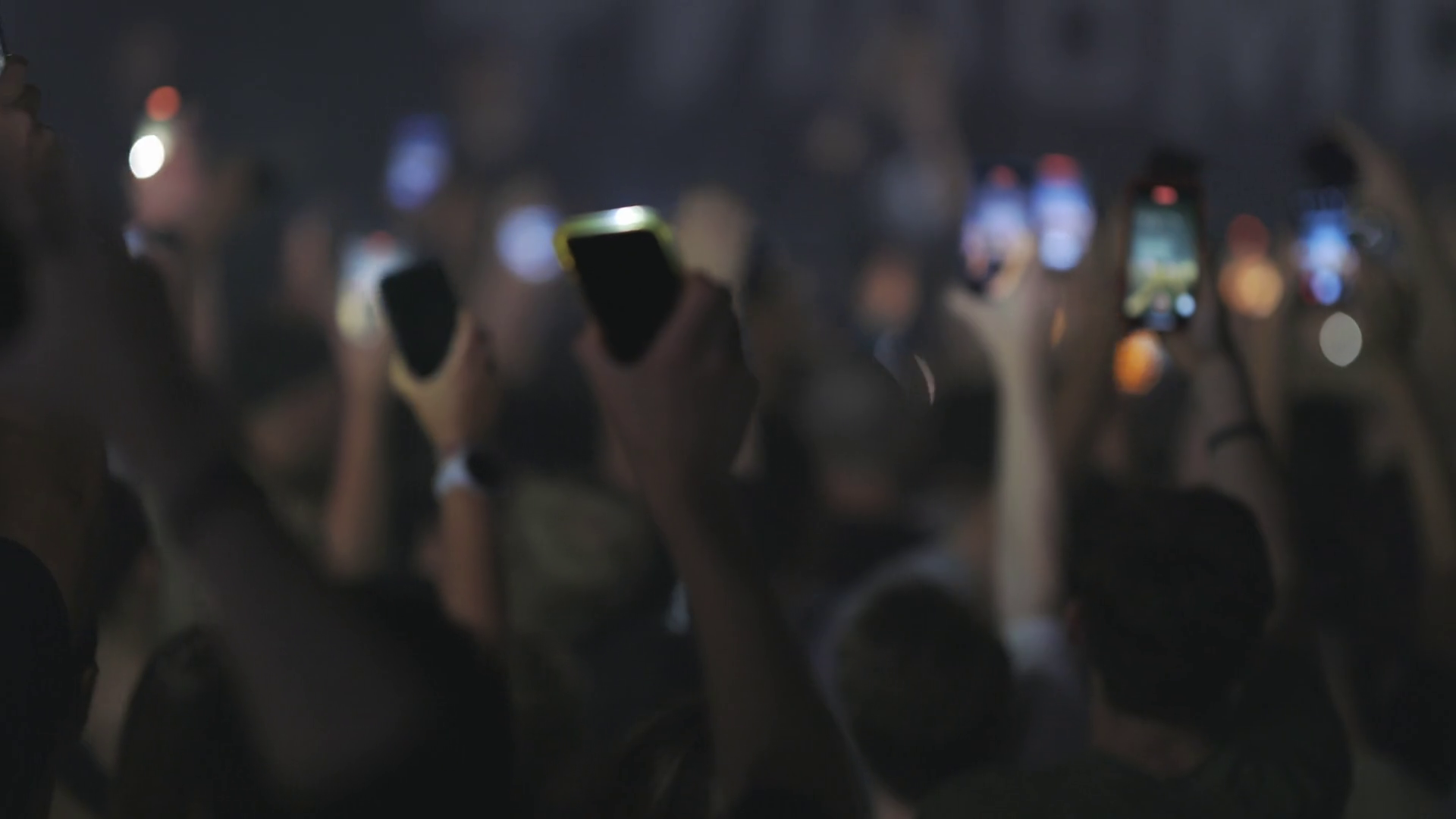 People Raising Phones With Flashlights At Stock Footage SBV-348534195 ...