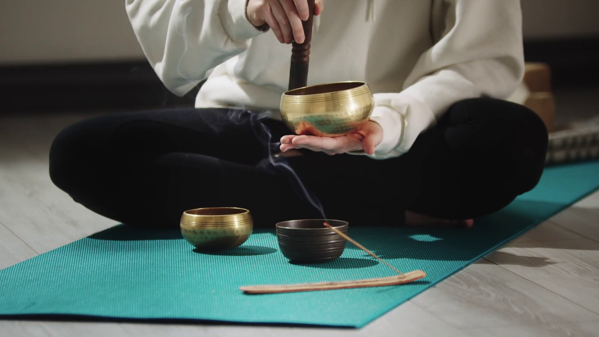 Smoldering Incense Person Conducting Ritual Stock Footage SBV347022595