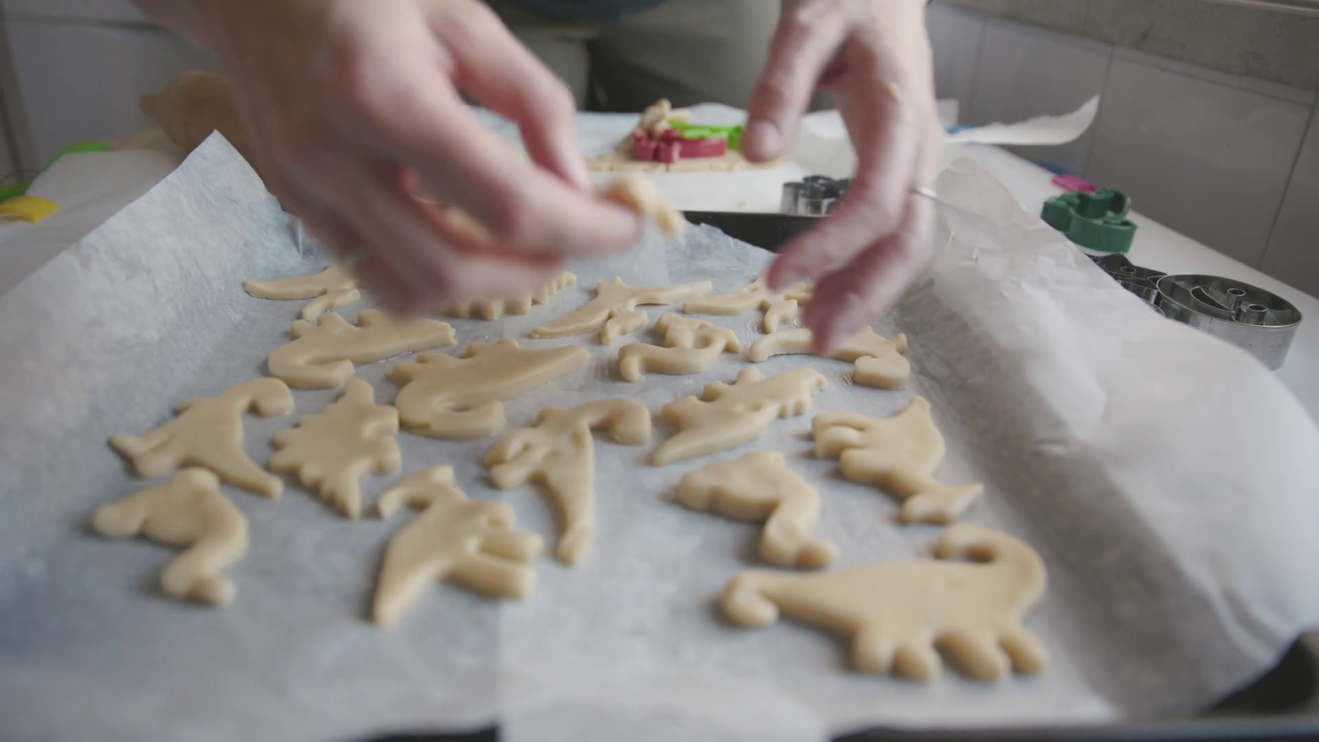 Baking Cookies Woman Lays Out Dough In Stock Footage SBV347494330 Storyblocks
