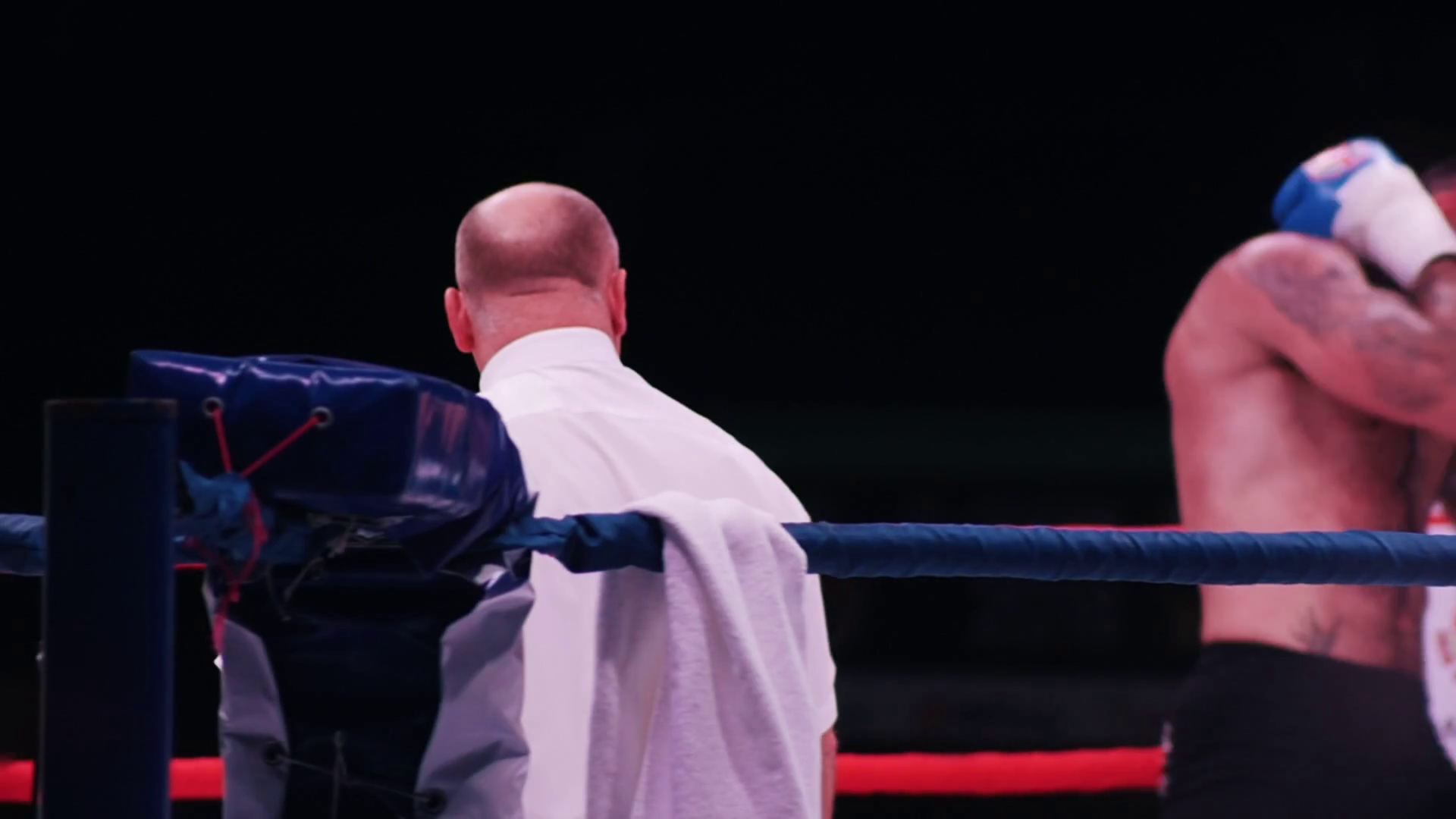 Boxer On Ring Judge Is Watching Fighting Stock Footage SBV328890630