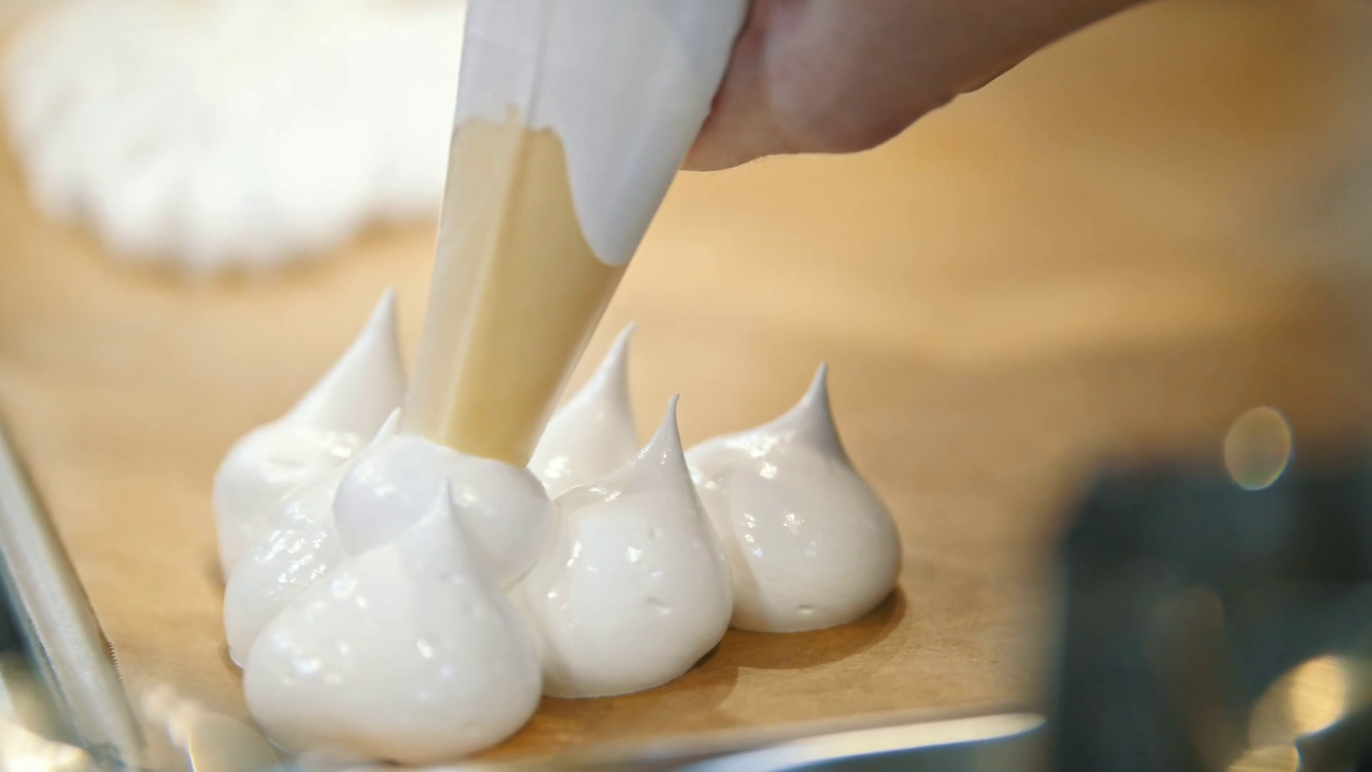 Chef Cooking Meringue In Kitchen Pastry Stock Footage SBV318979071