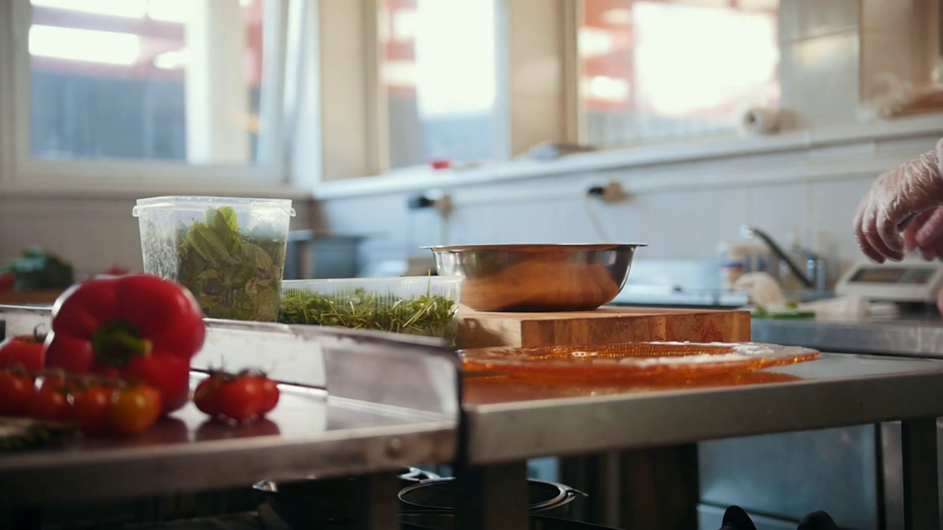 Chef Preparing Salad In Kitchen Of Restaurant Stock Footage SBV ...