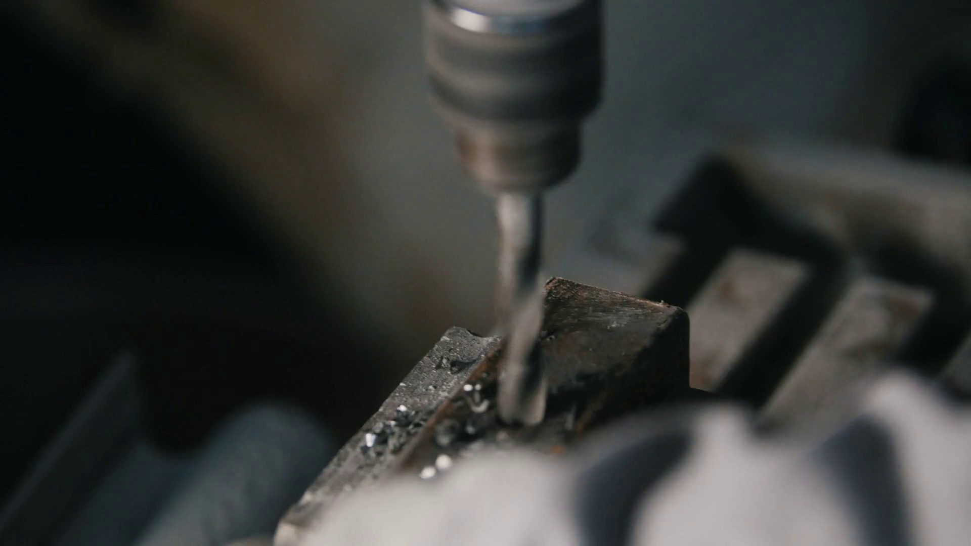 Drill Is Drilling Metal In Stock Footage SBV317430427