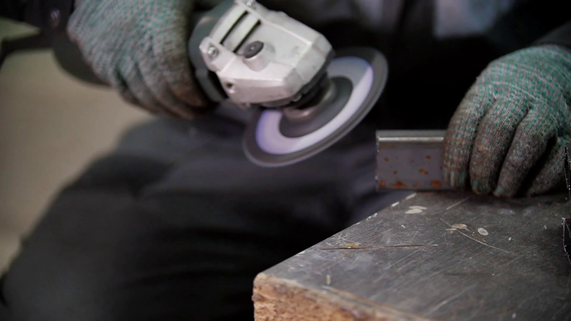 Industrial factory. Polishing the metal pieces. Slow motion Stock Video