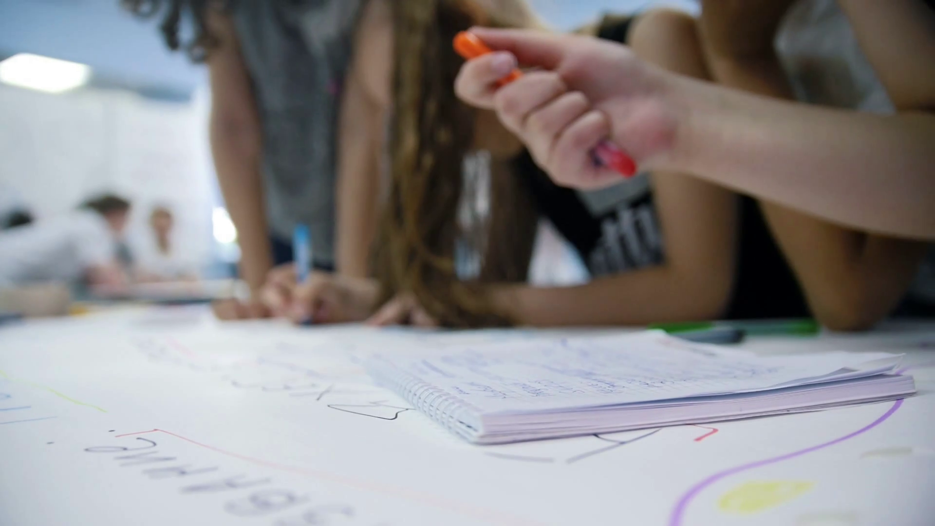 Kid's Hands On White Sheet Of Paper Stock Footage SBV-315015512 ...