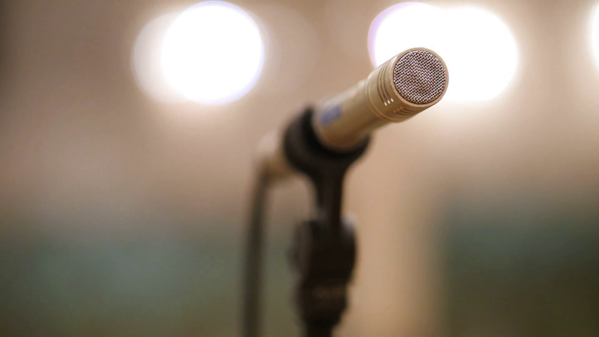 Microphone at theatre or opera scene concert hall Stock Video Footage