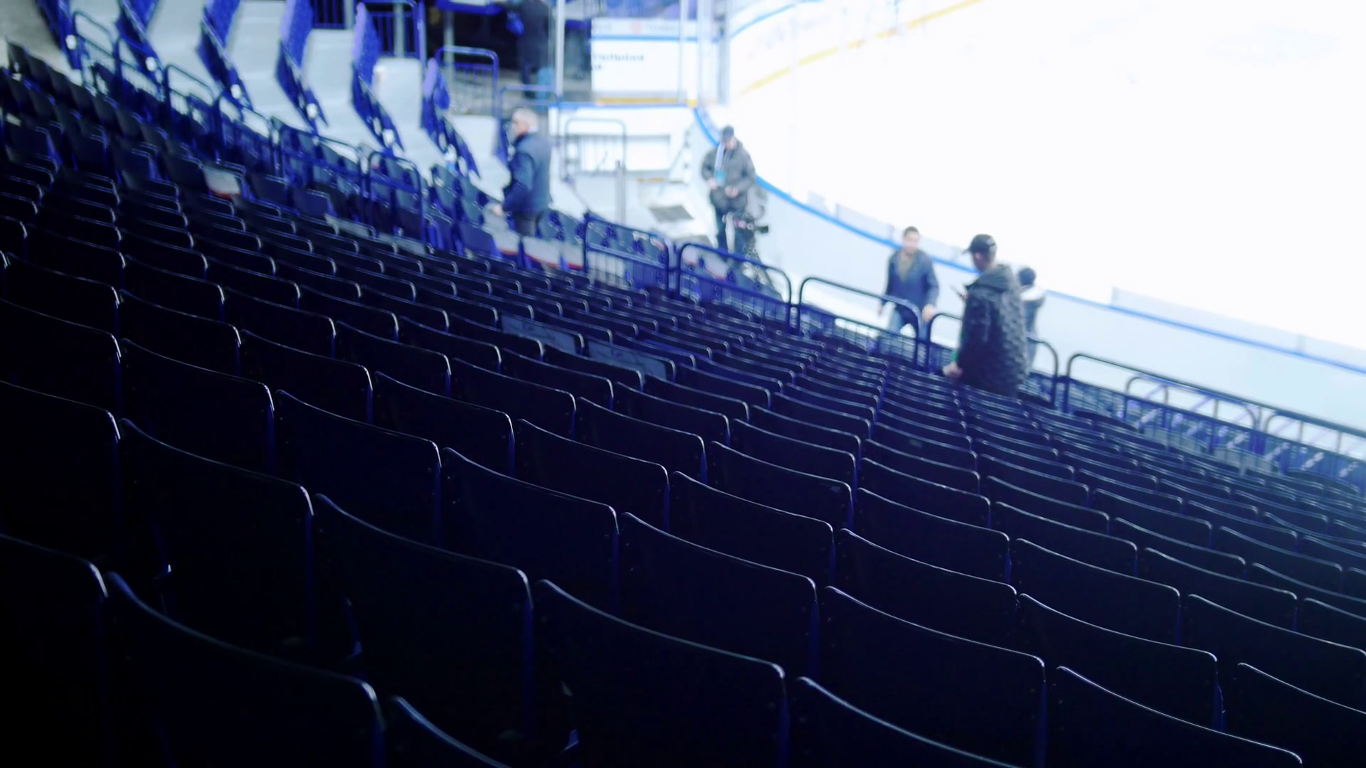 Preparing Hockey Match Organizers Walking Stock Footage SBV329650319
