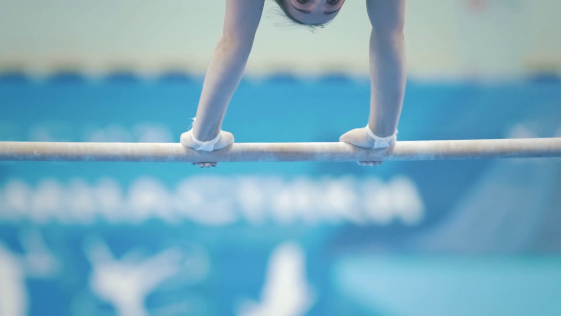 Young Woman Gymnasts Competing On Bar At Stock Footage SBV322865887