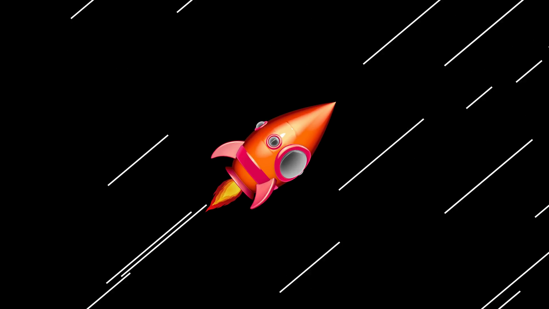 Cartoon Space Rocket Moving In Space Stock Motion Graphics SBV