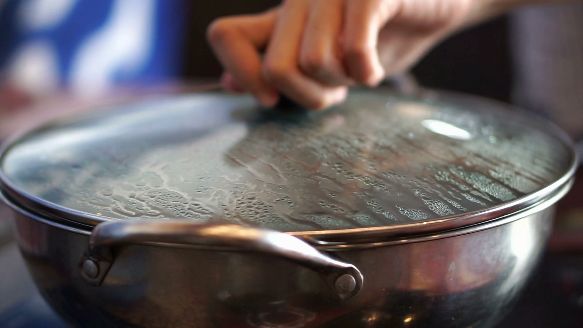 Steamy Pot Removing Shabu Lid Cover With Stock Footage SBV310990598