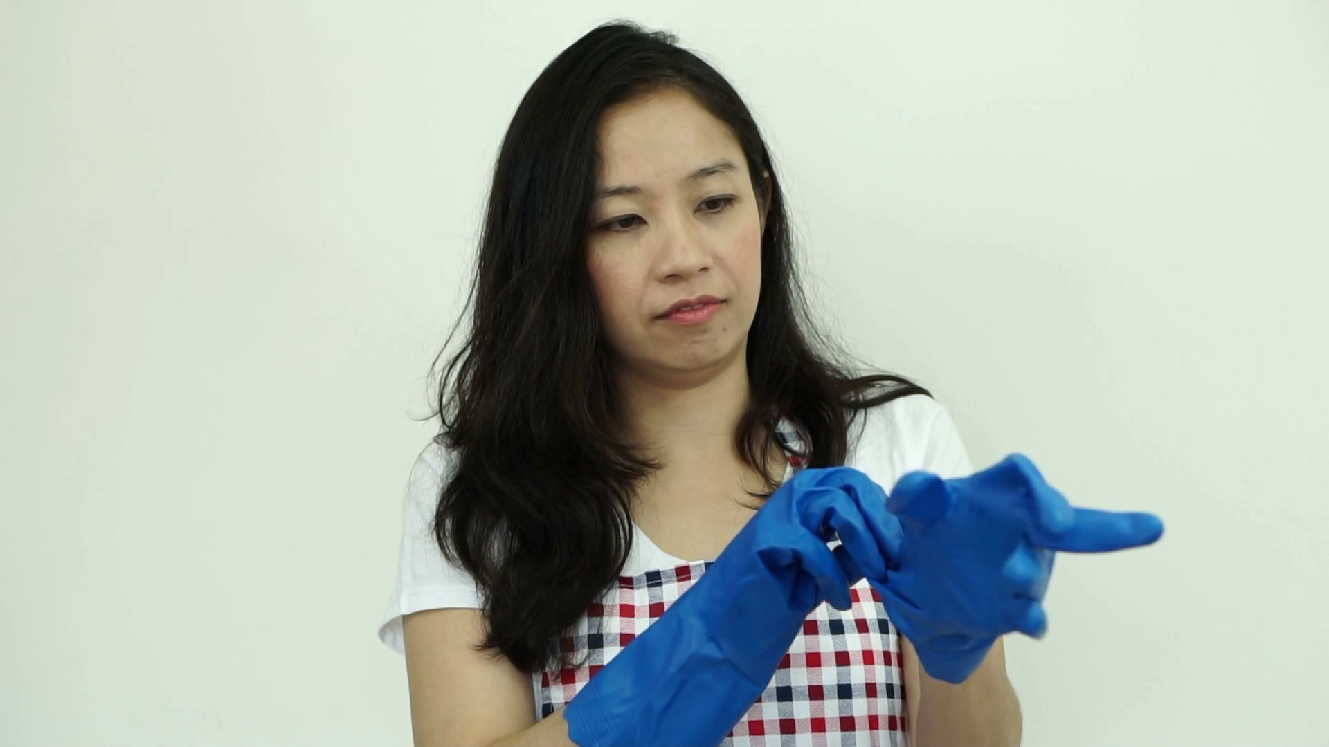 Asian woman wearing cleaning glove Stock Video Footage Storyblocks
