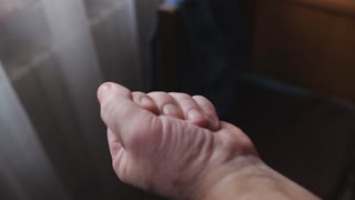 close up of the hand of a man holding a tablet in his palms a man takes one pill and swallows them stock video footage storyblocks close up of the hand of a man holding a tablet in his palms a man takes one pill and swallows them