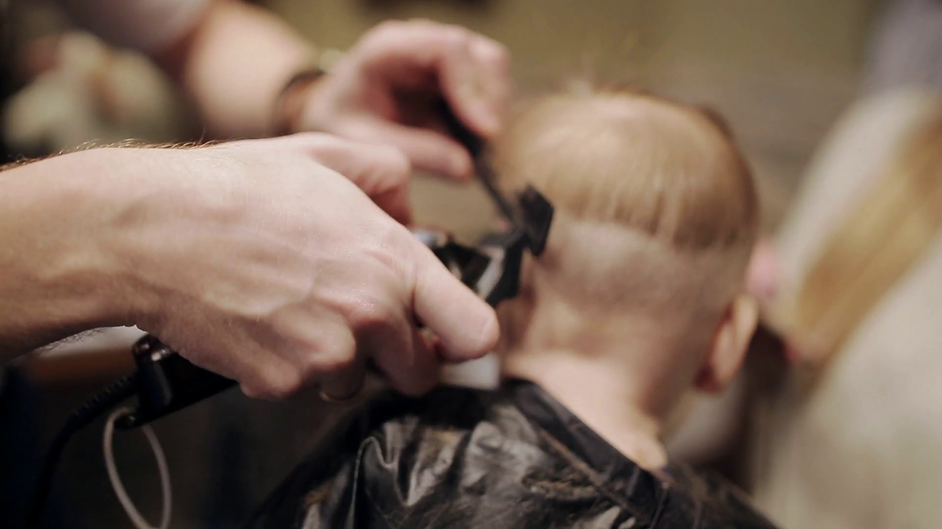 Baby First Hair Cut Time In Hairdressing Stock Footage SBV326372827 Storyblocks