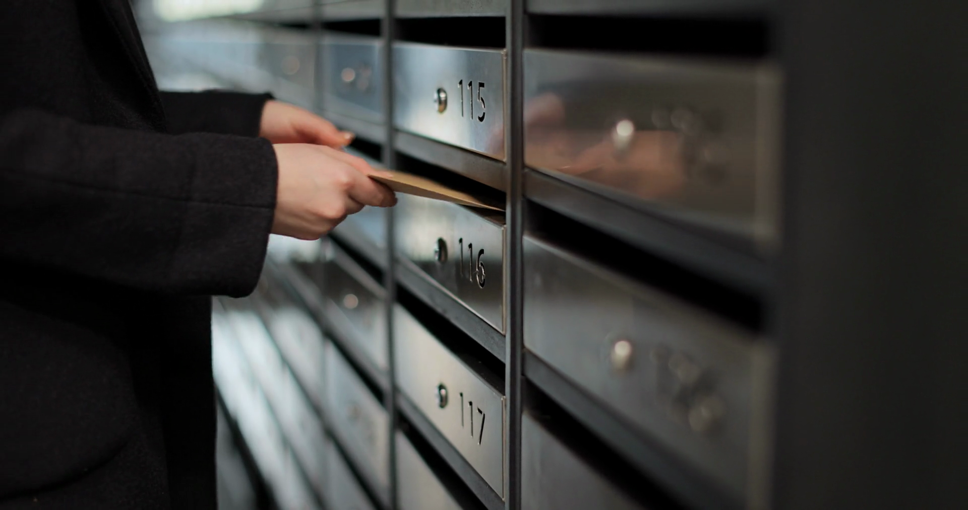 Close Up Woman Inserting Letter In Mailbox Stock Footage SBV-351736049 ...