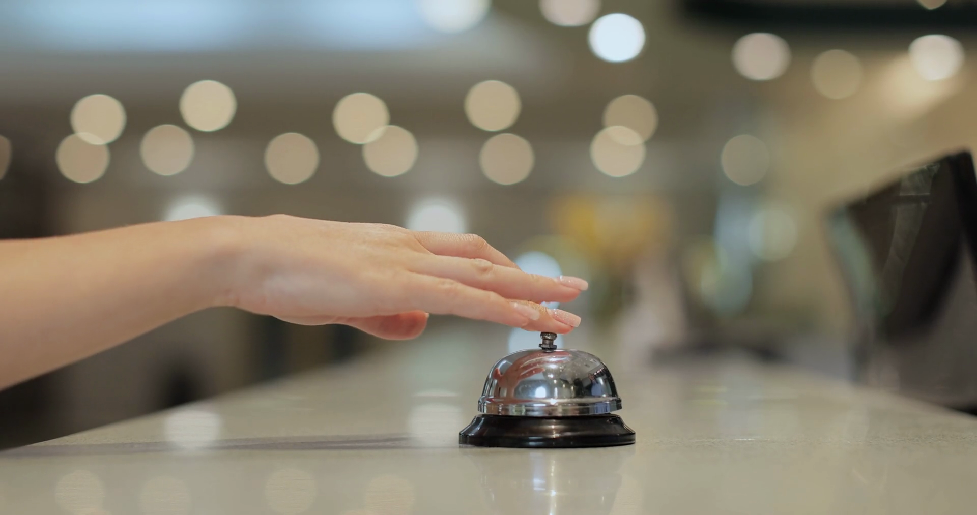 Close-up Of Woman Hands Ringing Call Bell In Stock Footage SBV ...