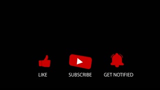 Animated like, subscribe, notification button. Animation, social media channel, vlog, motion graphics. Black background.
