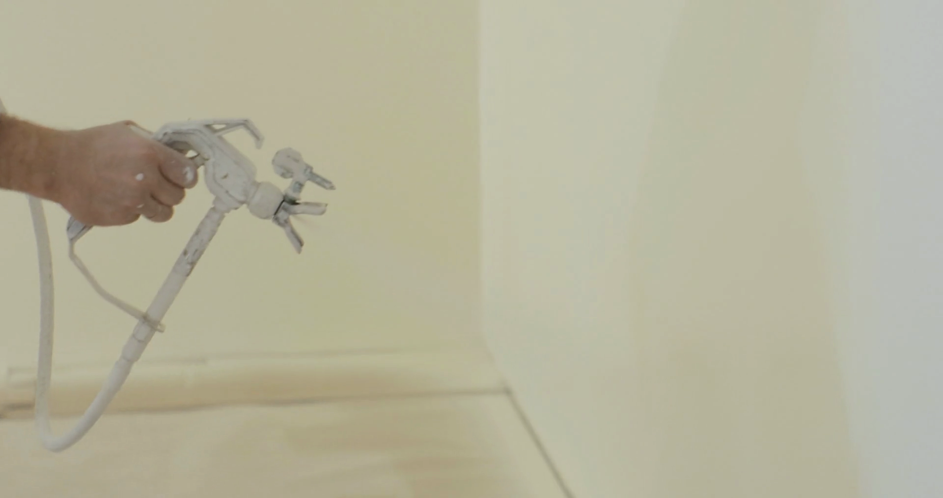 Airless Spray Painting Closeup Of Stock Footage SBV347691421