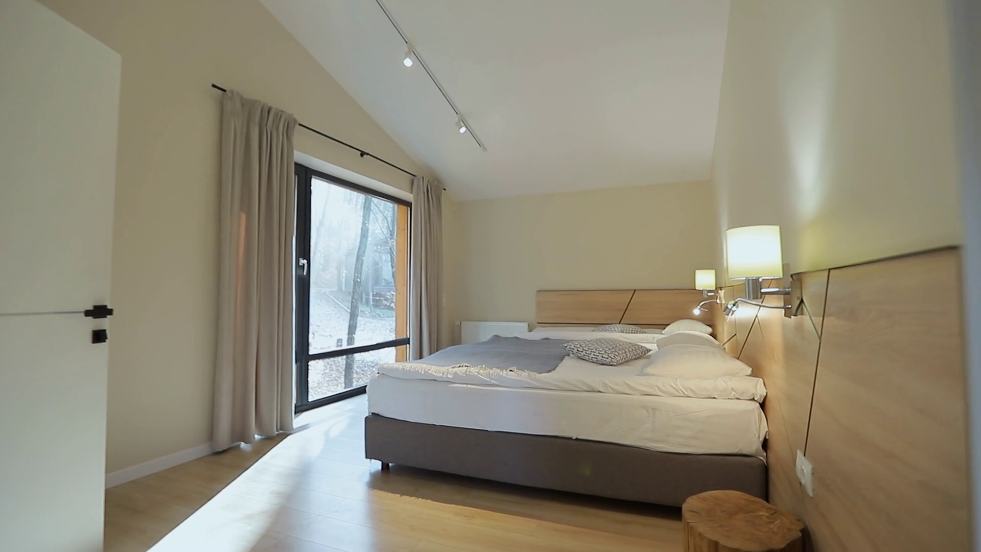 Home Interior Walk Through Bedroom Modern Stock Footage SBV338522479