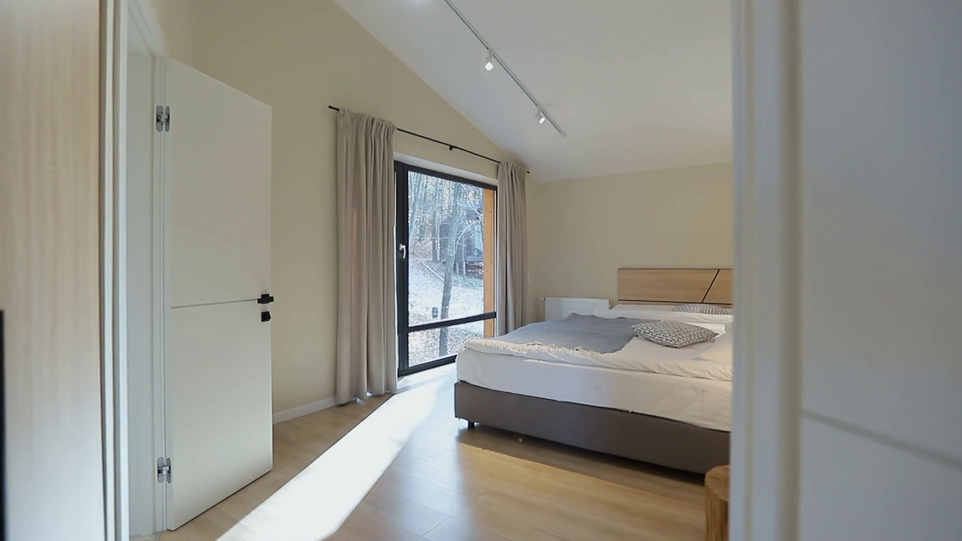 Home Interior Walk Through Bedroom Modern Stock Footage SBV338522480