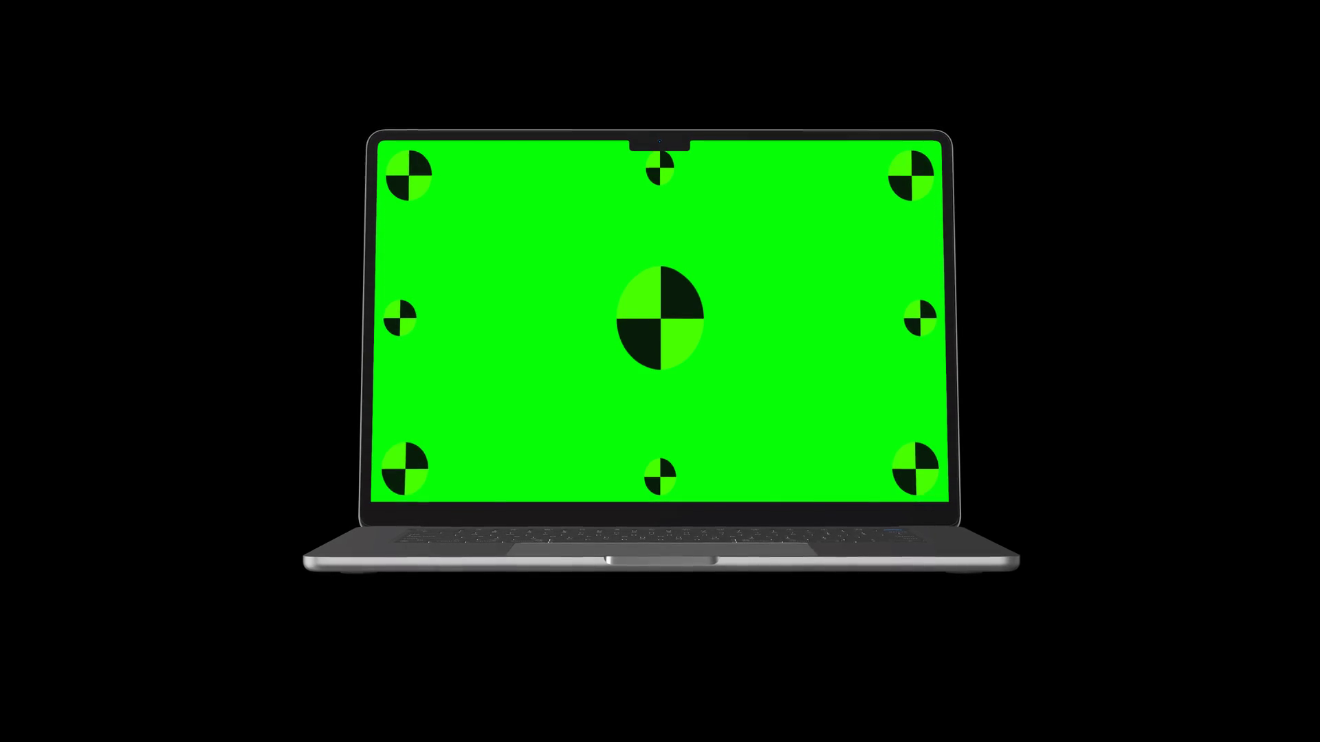 Laptop Turning On With Green Screen On Black Stock Motion Graphics SBV ...