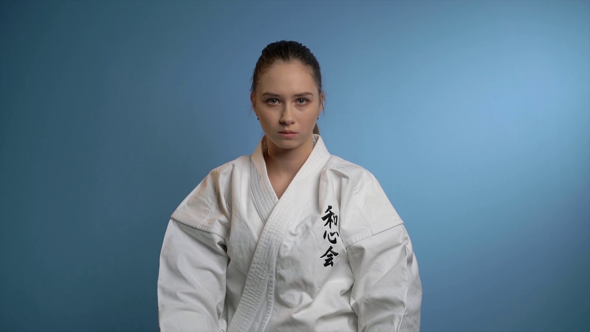 A Woman Doing Karate Block Punches Stock Footage SBV311258877