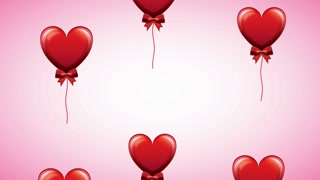 valentines day animated card with hearts pattern ,4k video animation