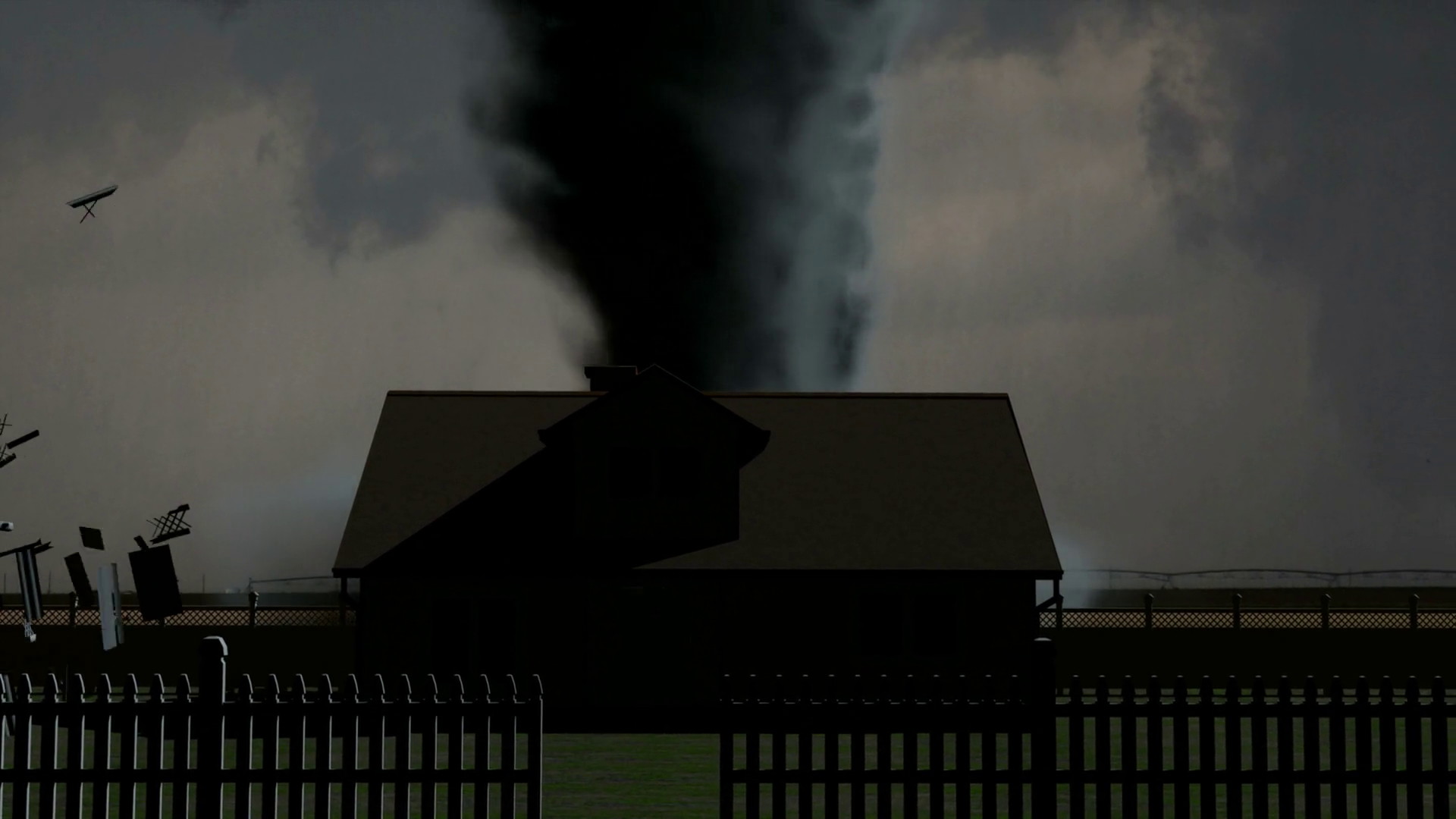A Violent Tornado Strikes Destroys House Cgi Stock Motion Graphics SBV ...