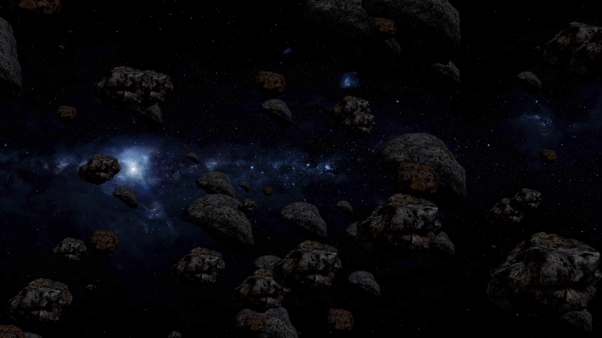 A Close-up Of Asteroid Belt In Solar System Stock Motion Graphics SBV