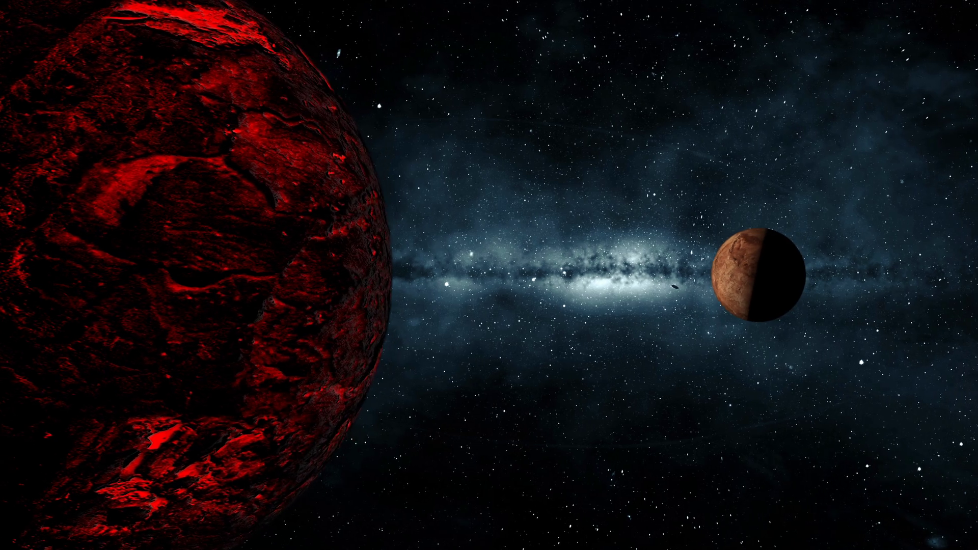 A Single Moon Orbiting Red Magma In Stock Motion Graphics SBV338371687 Storyblocks