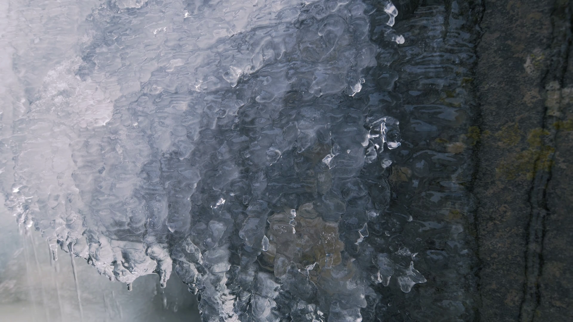 Frozen Water In Fountain Ice Waterfall Winter Stock Footage SBV ...
