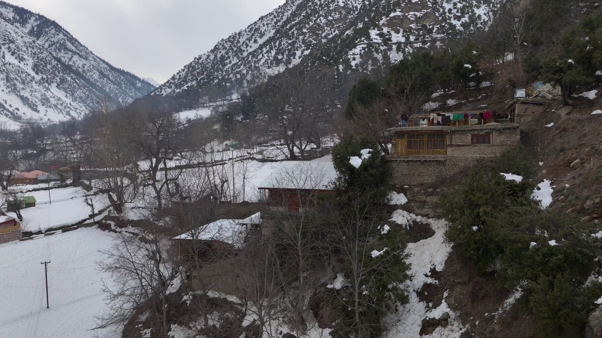 Kalash Valley At Winter Village Of Rumbur Stock Footage SBV-352510145 ...